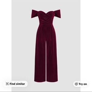 Elegant Off-Shoulder Burgundy Jumpsuit